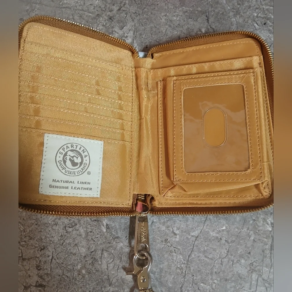 Spartina 449 Beige and Brown Patterned Women's Wristlet